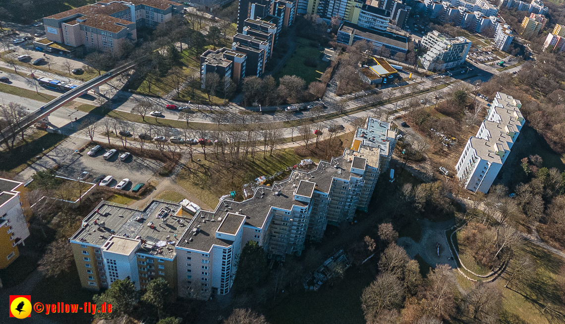 15.02.2023 - Marx-Zentrum und Karl-Marx-Ring mit Umgebung in Neuperlach